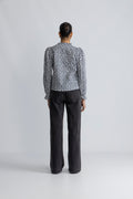 Jenny Blus - Navy Rosehip Print