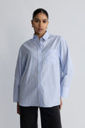 Dan Ls Oversized Striped Cuf Shirt - Cashmere Blue Stripes