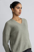 Thora V-Neck Knit - Shadow