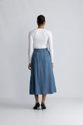 Anyacc Denim Pleat Skirt - Denim Blue