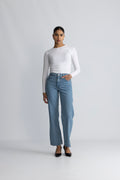 Alice HW Wide Long Jeans - Ljusblå Denim