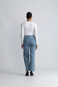Alice HW Wide Long Jeans - Ljusblå Denim