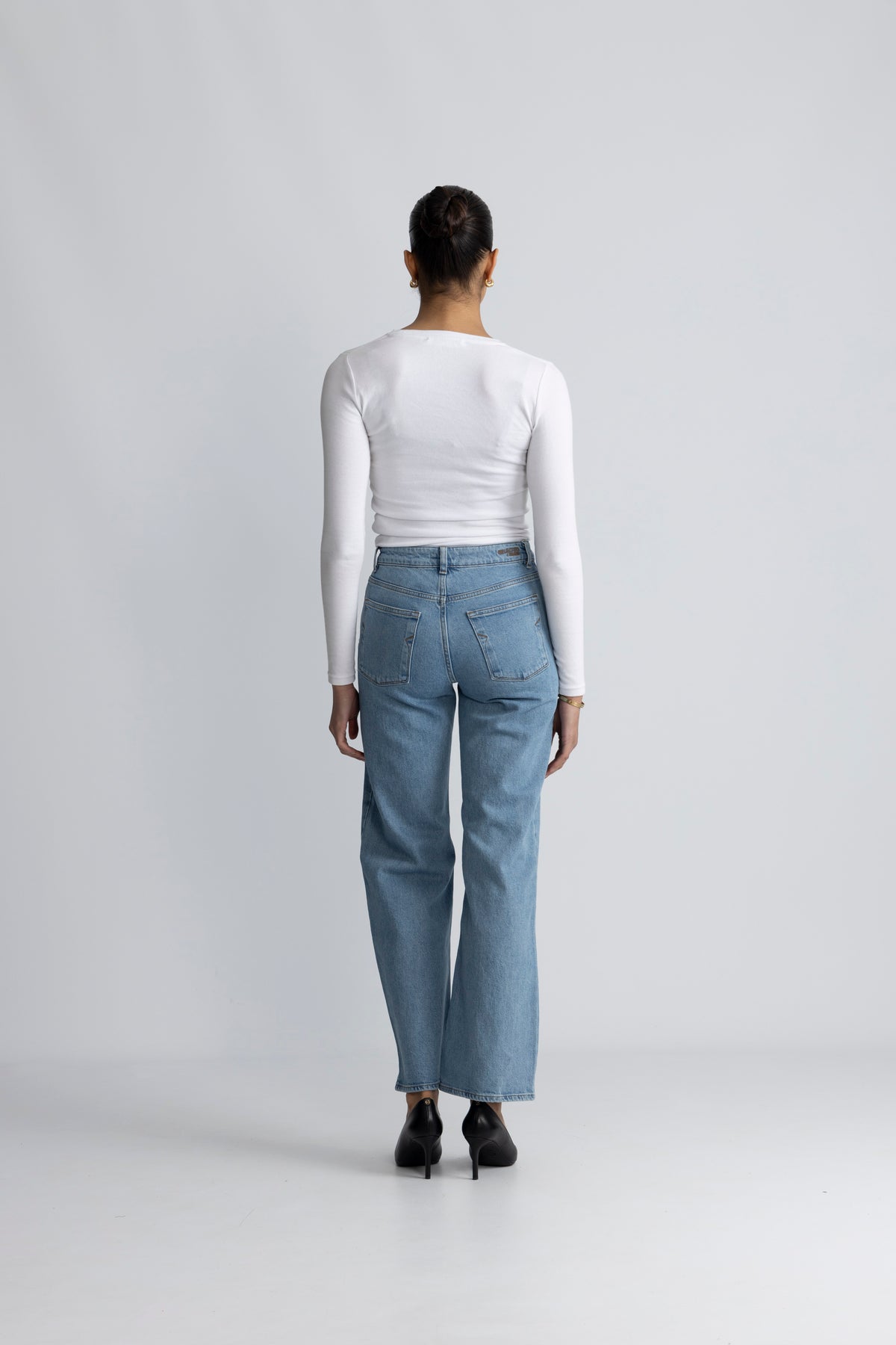 Alice HW Wide Long Jeans - Ljusblå Denim
