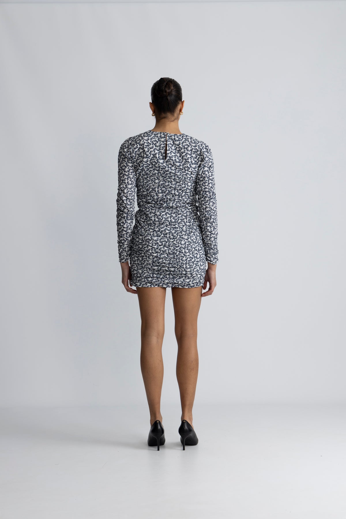 Alessia Klänning - Navy Rosehip Print
