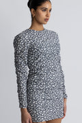 Alessia Klänning - Navy Rosehip Print