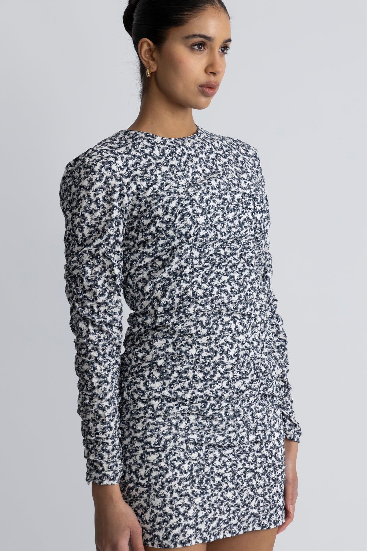 Alessia Klänning - Navy Rosehip Print