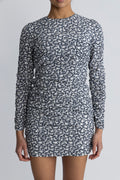 Alessia Klänning - Navy Rosehip Print