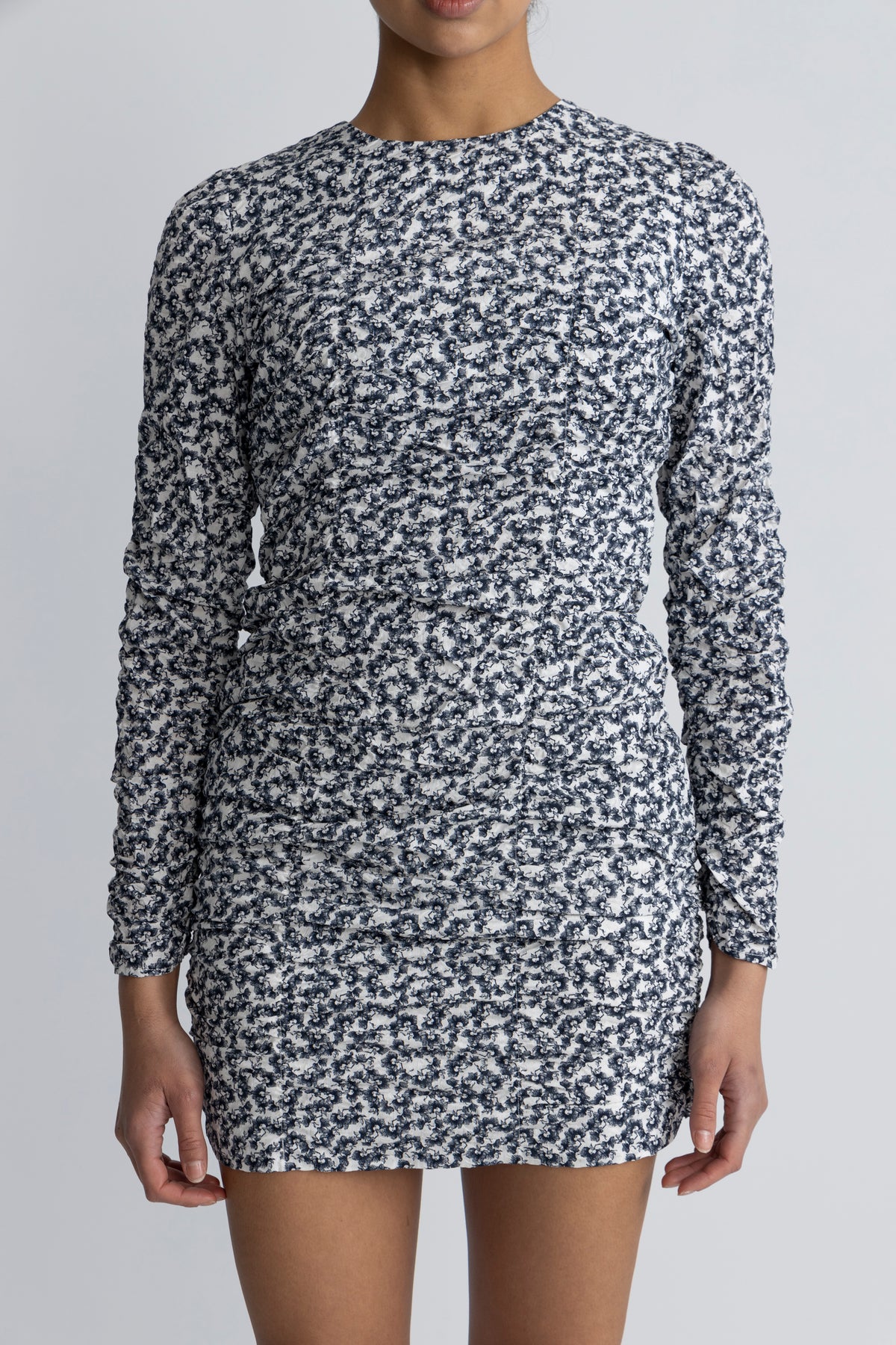 Alessia Klänning - Navy Rosehip Print