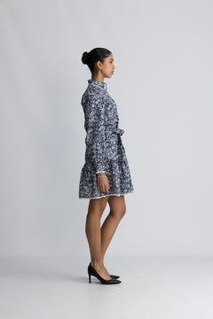 Yaspera LS Shirt Dress - Navy Blazer Pera Print
