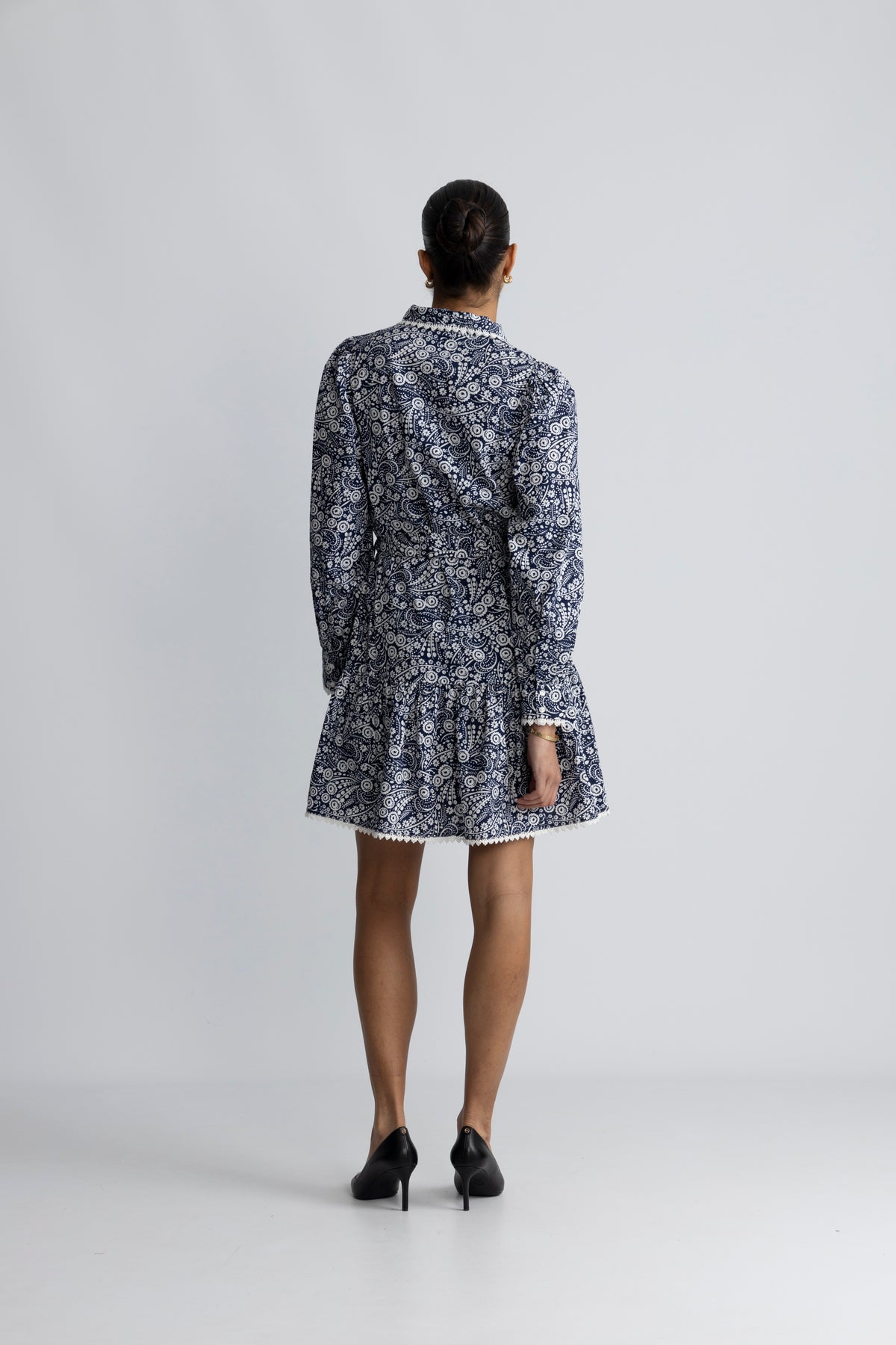 Yaspera LS Shirt Dress - Navy Blazer Pera Print