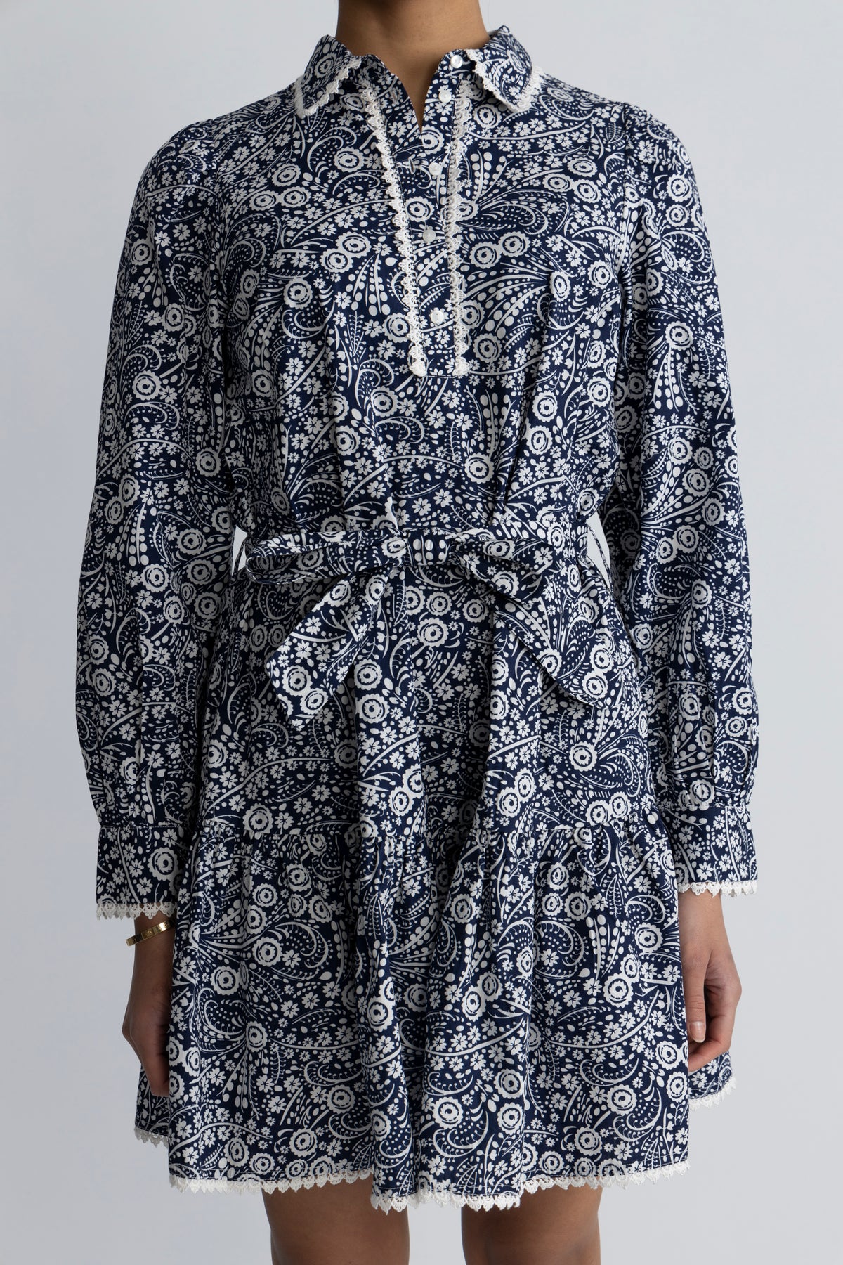 Yaspera LS Shirt Dress - Navy Blazer Pera Print