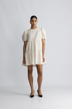 Santina Dress - Cream Check
