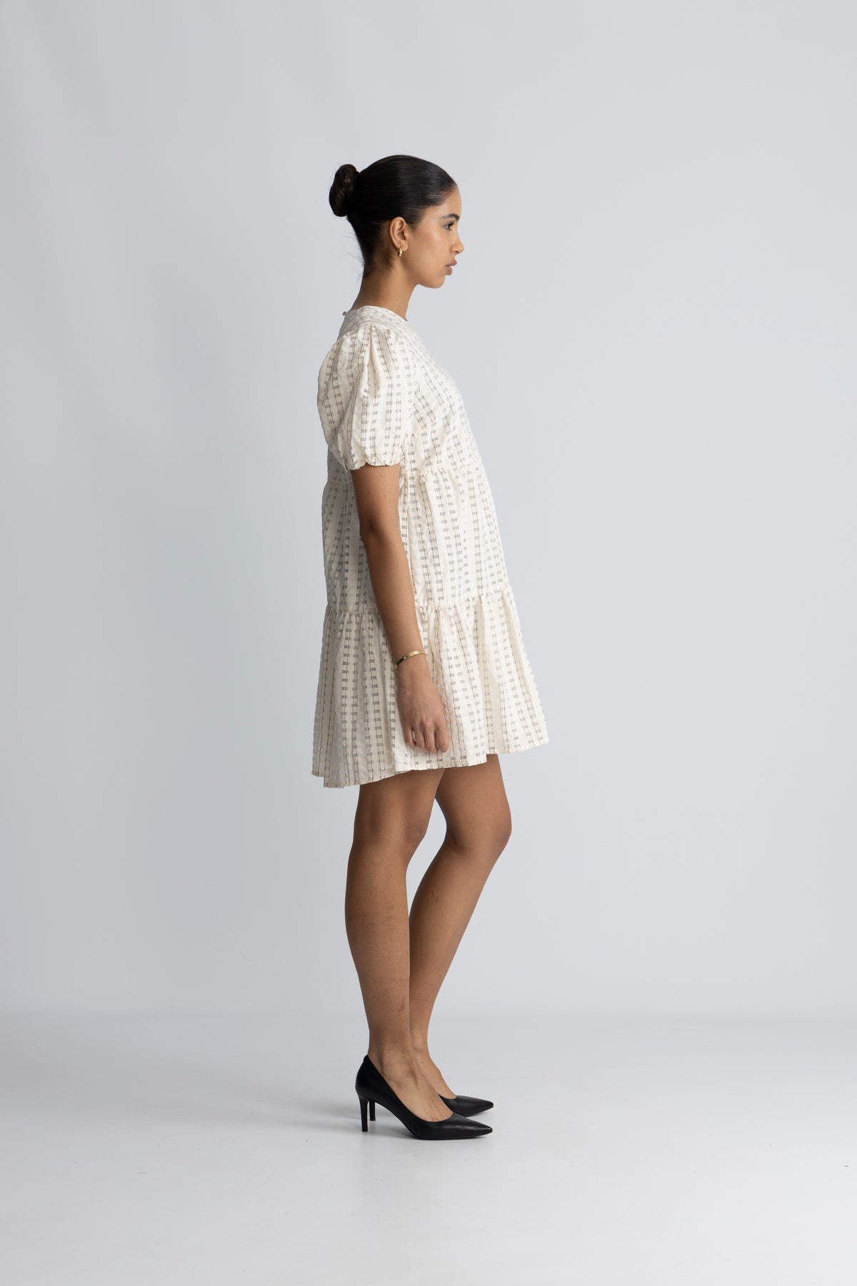 Santina Dress - Cream Check
