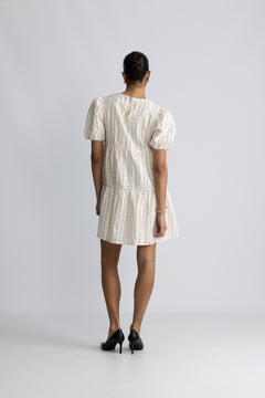 Santina Dress - Cream Check