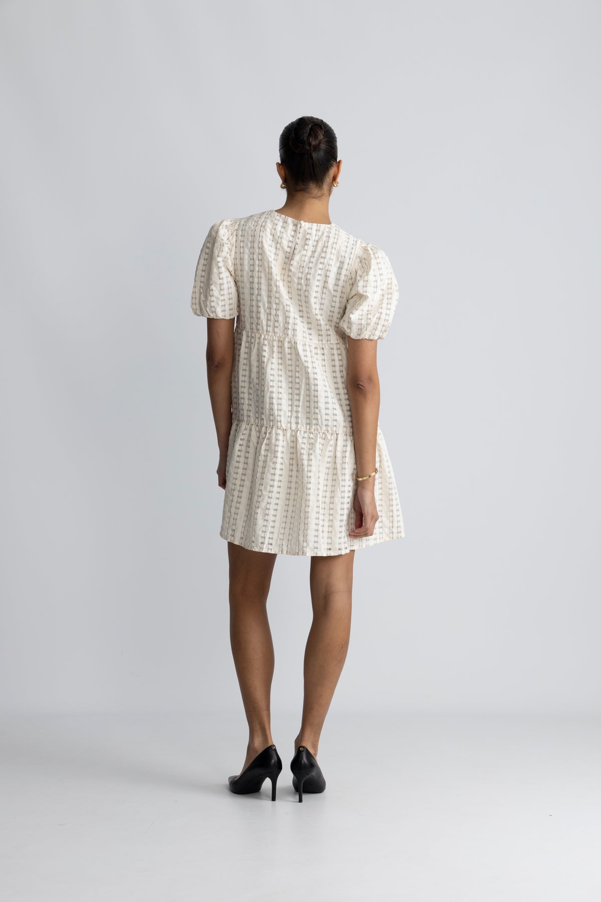Santina Dress - Cream Check