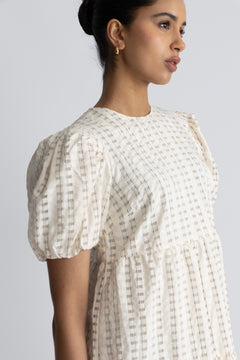 Santina Dress - Cream Check