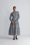 Dora klänning - Navy Rosehip Print