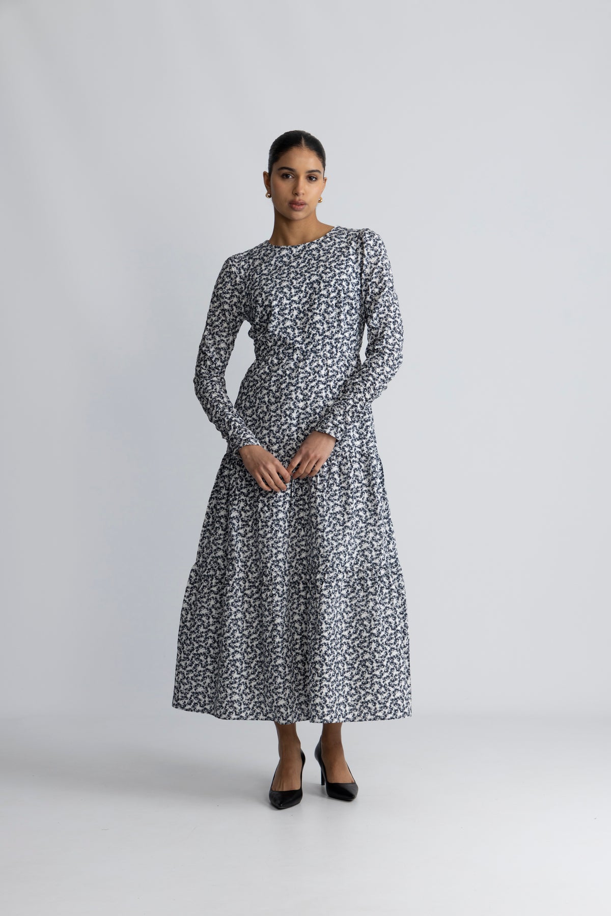 Dora klänning - Navy Rosehip Print