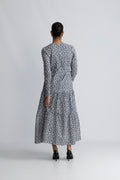 Dora klänning - Navy Rosehip Print