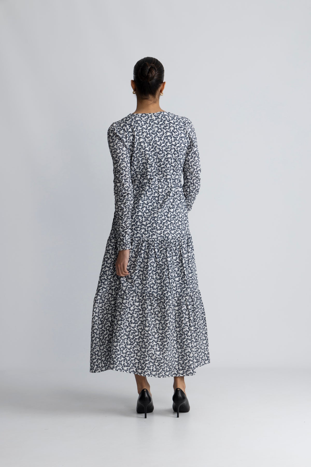 Dora klänning - Navy Rosehip Print