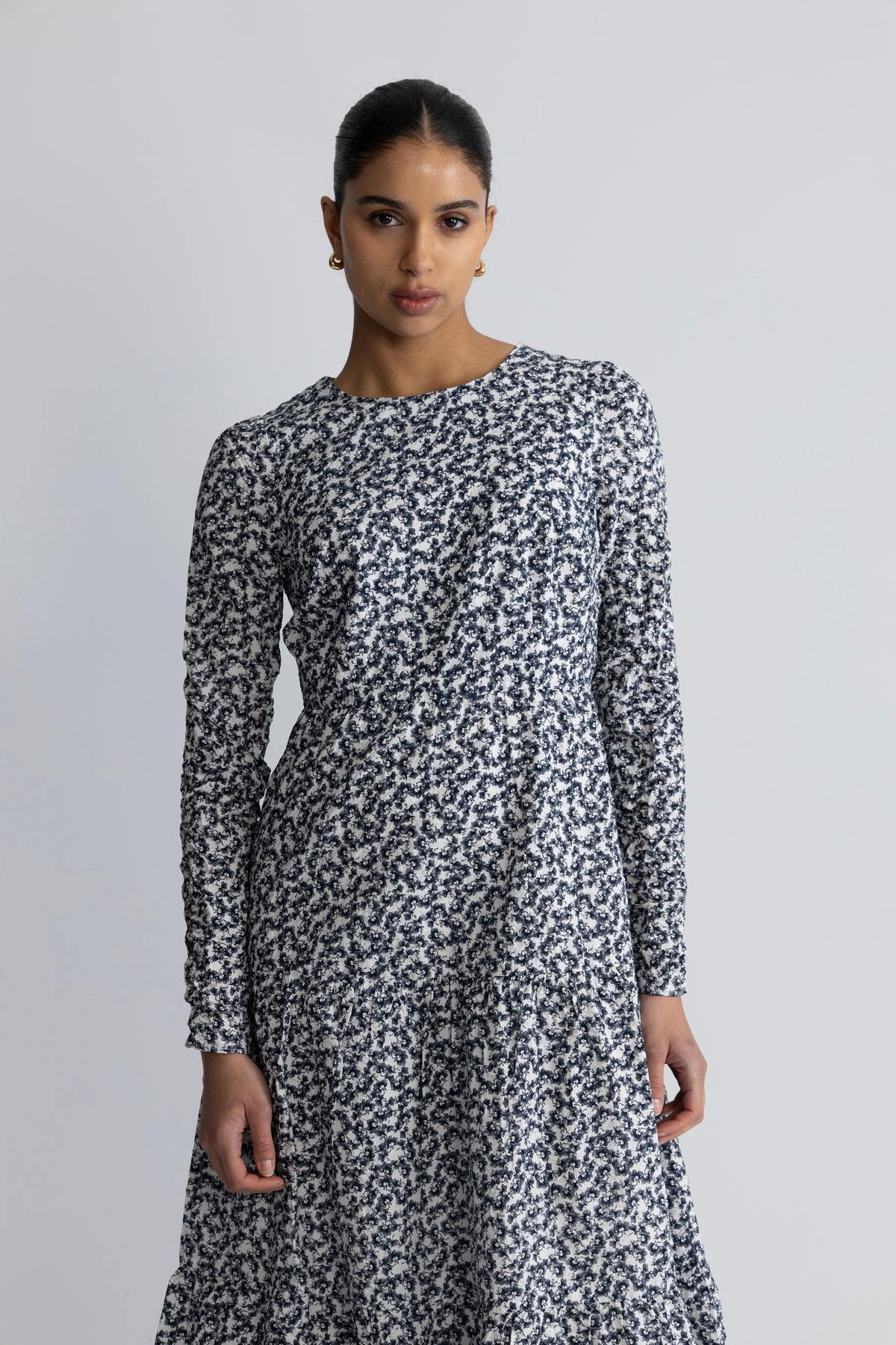 Dora klänning - Navy Rosehip Print
