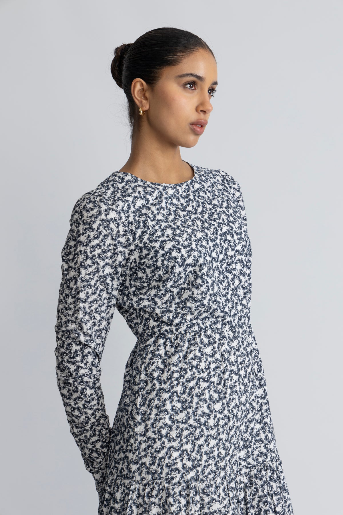 Dora klänning - Navy Rosehip Print