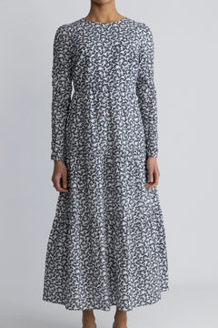 Dora Dress - Navy Rosehip Print