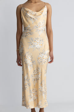 Eila Print Dress - Lt. Orange Mix
