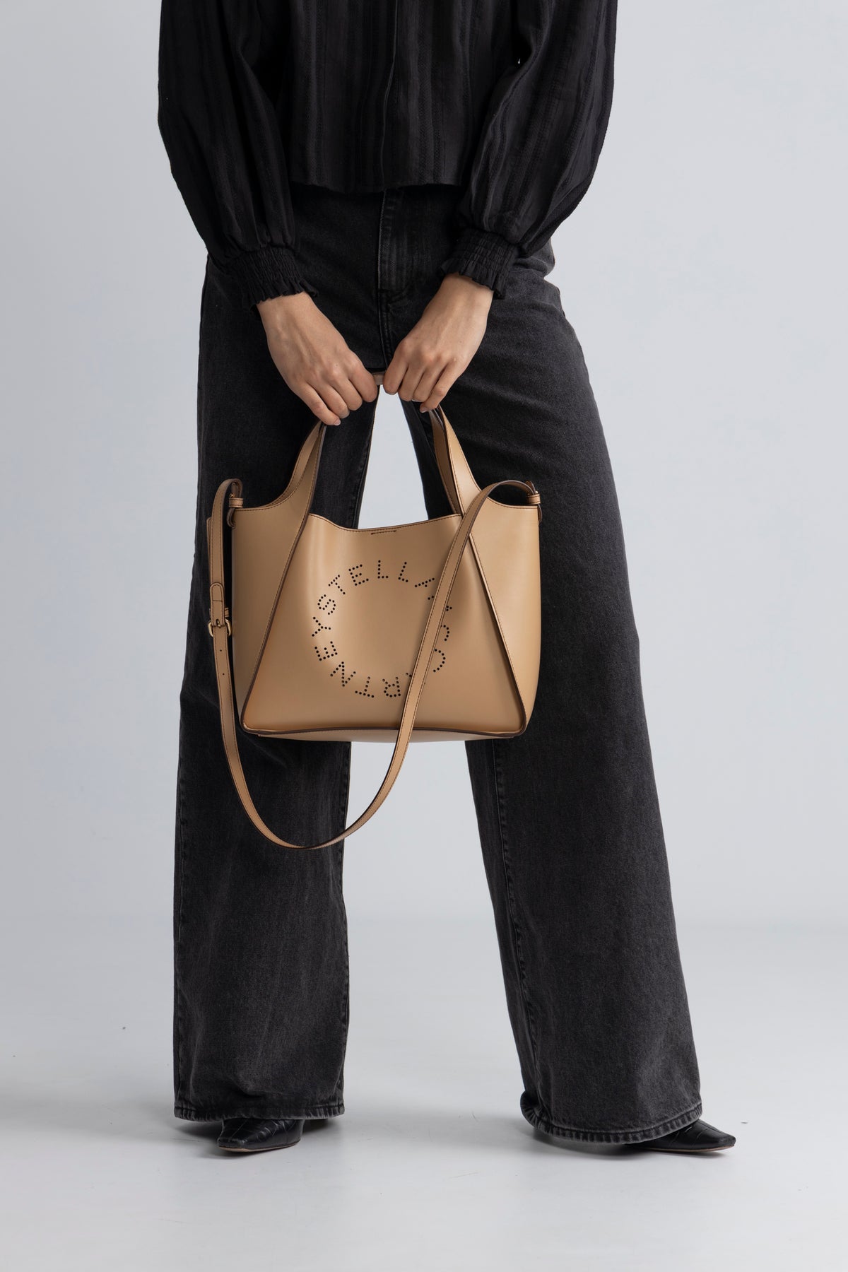 Logo Crossbody Tote Bag - Fawn