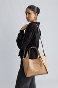 Logo Crossbody Tote Bag - Fawn