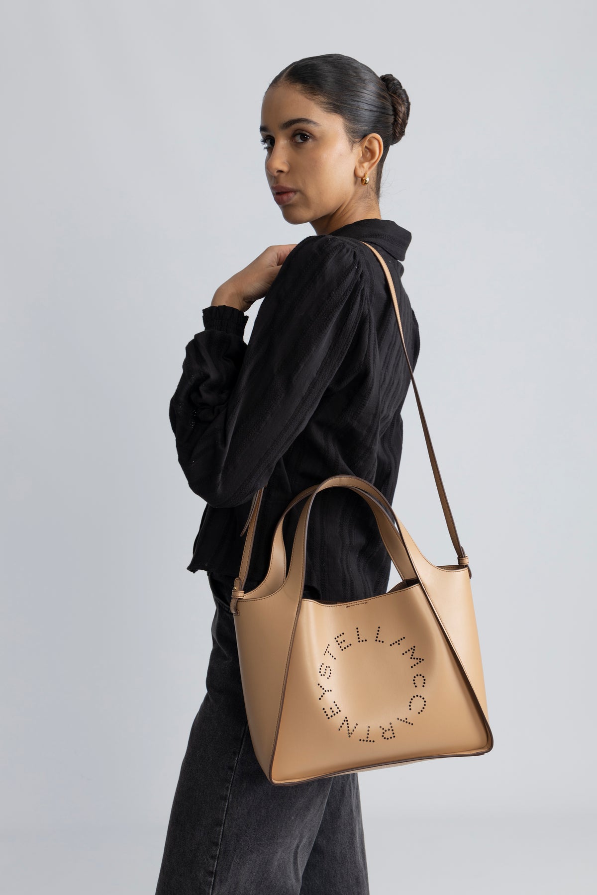 Logo Crossbody Tote Bag - Fawn