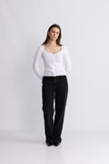 Buttoned Ls Top - Bright White