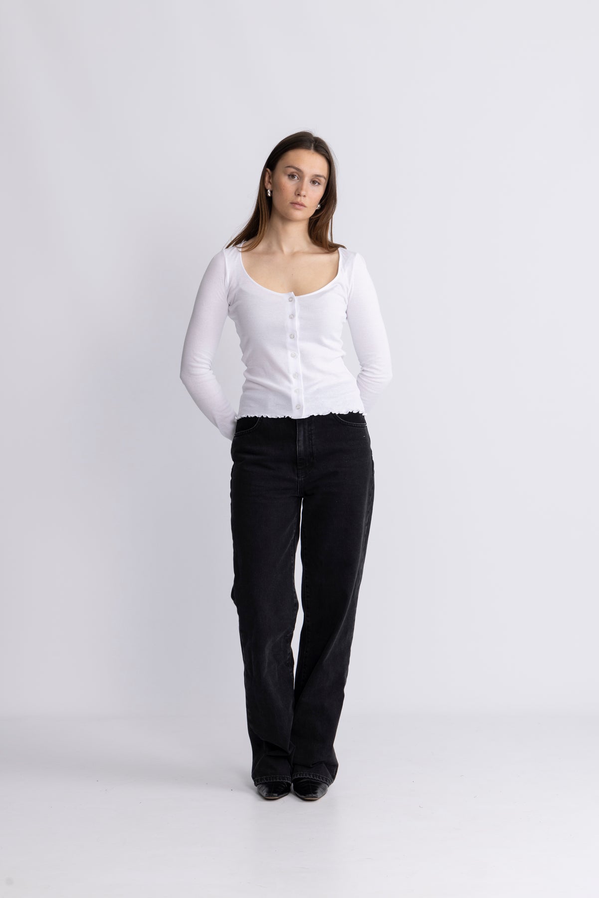 Buttoned Ls Top - Bright White