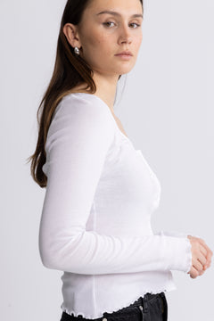 Buttoned Ls Top - Bright White