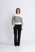 WallisIW O-Neck Pullover - Black Stripe