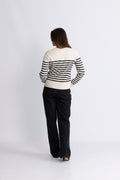 WallisIW O-Neck Pullover - Black Stripe