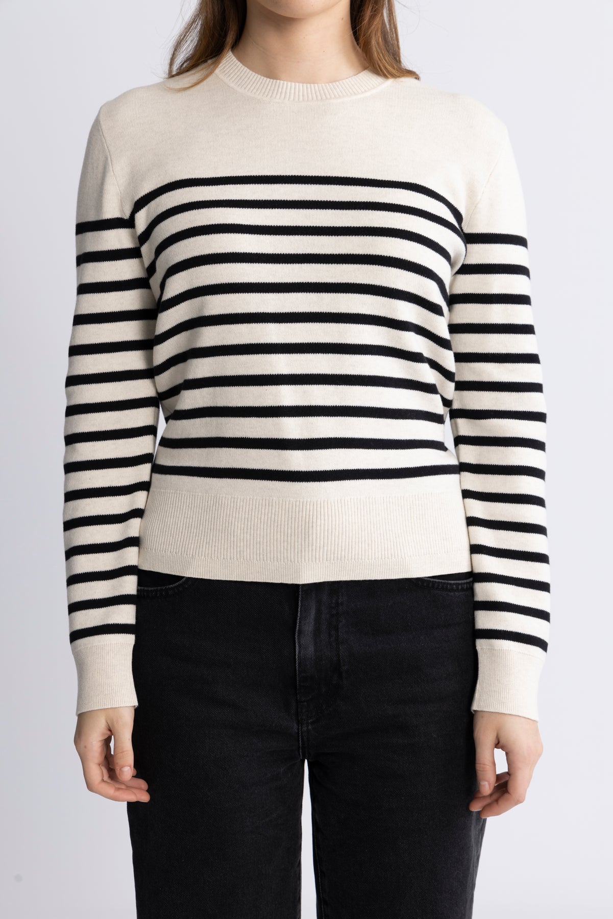 WallisIW O-Neck Pullover - Black Stripe