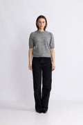 Yasanne SS Knit Pullover - Light Grey Melange