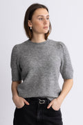 Yasanne SS Knit Pullover - Light Grey Melange