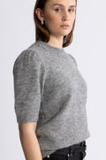 Yasanne SS Knit Pullover - Light Grey Melange