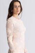 Flower Mesh Mini Dress