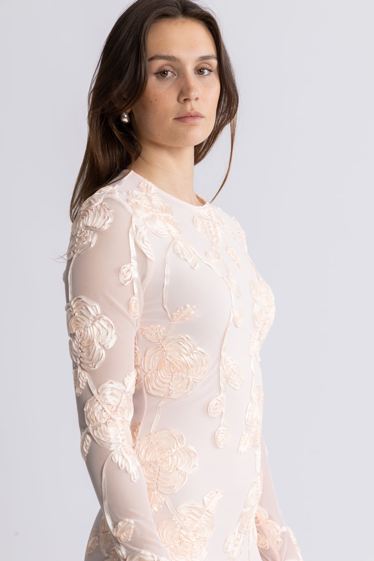 Flower Mesh Mini Dress
