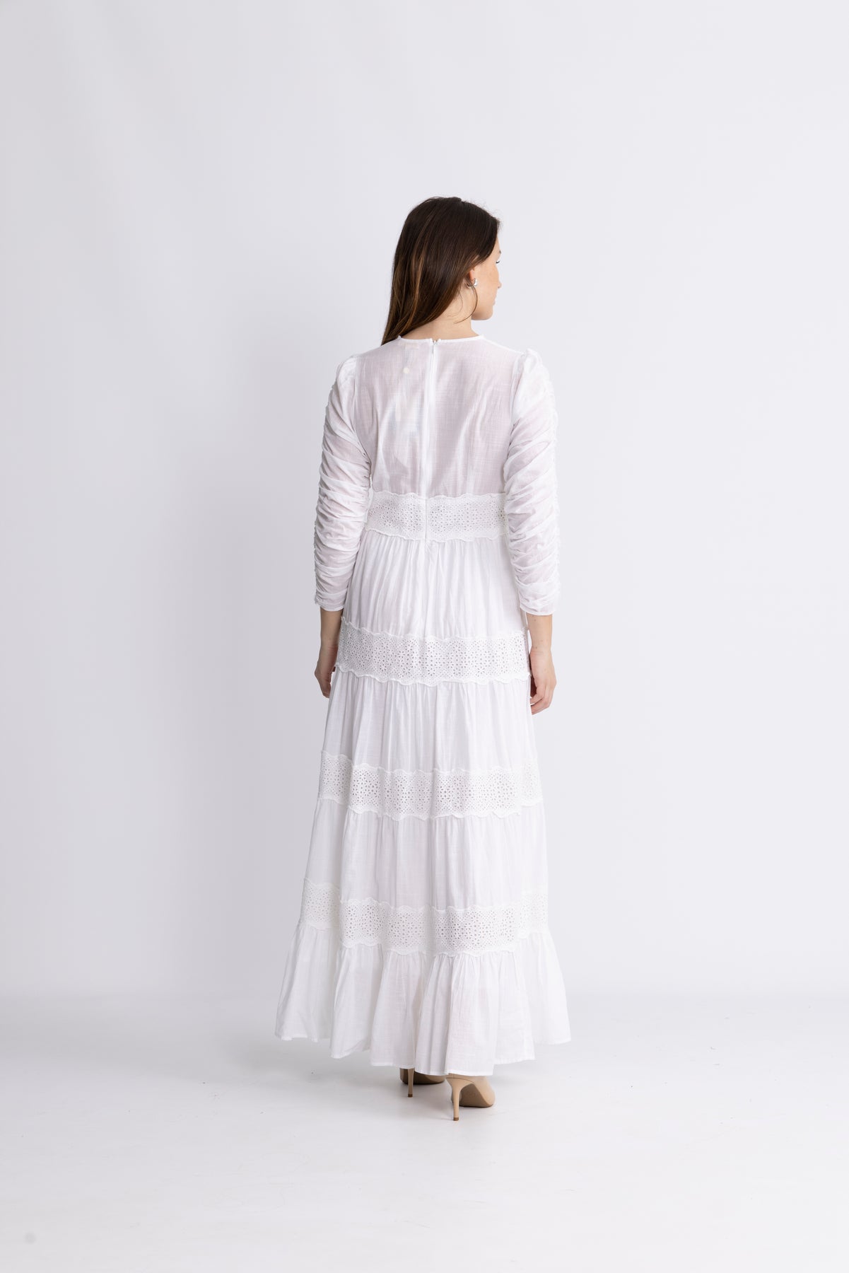Cotton slub maxiklänning - vit