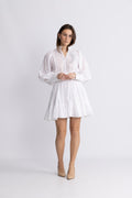 Cotton Slub Mini Dress - Vit