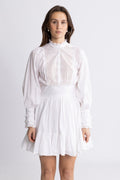 Cotton Slub Mini Dress - Vit