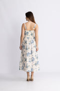 Vera Midiklänning - Cecile Floral - Pale Blue