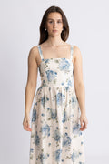 Vera Midiklänning - Cecile Floral - Pale Blue