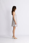 Beaded A-Line Mini Dress - Doeskin (Beige)