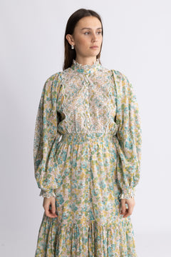 Cotton Slub Midi Dress - Anemone Fields