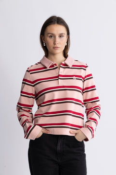 Ally Blouse - Pink Bordeaux Stripe